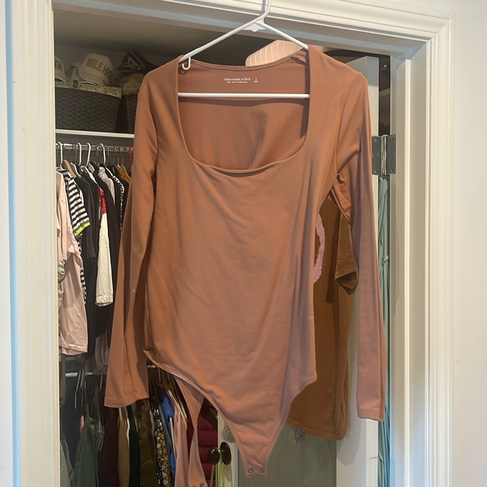 Square Neck Long Sleeve Body Suit from Abercrombie and Fitch